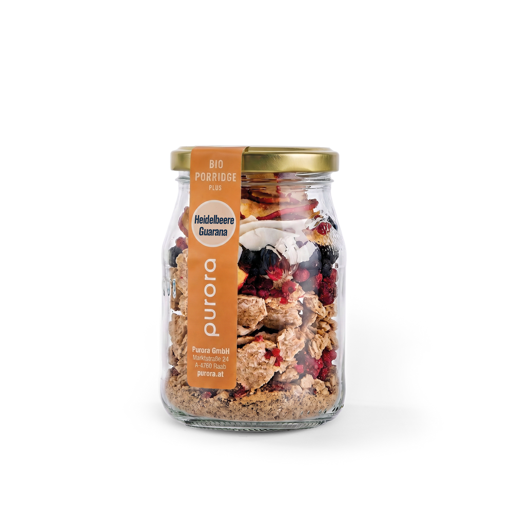 PORRIDGE PLUS - Wildheidelbeere, Apfel, Guarana