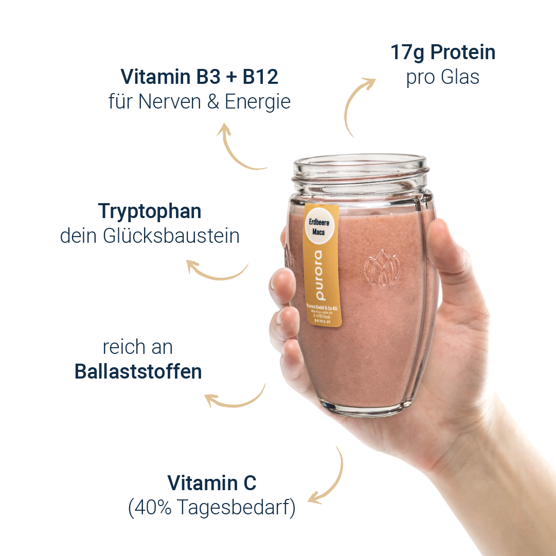 PROTEIN SHAKE PLUS - Erdbeere, Himbeere, Maca