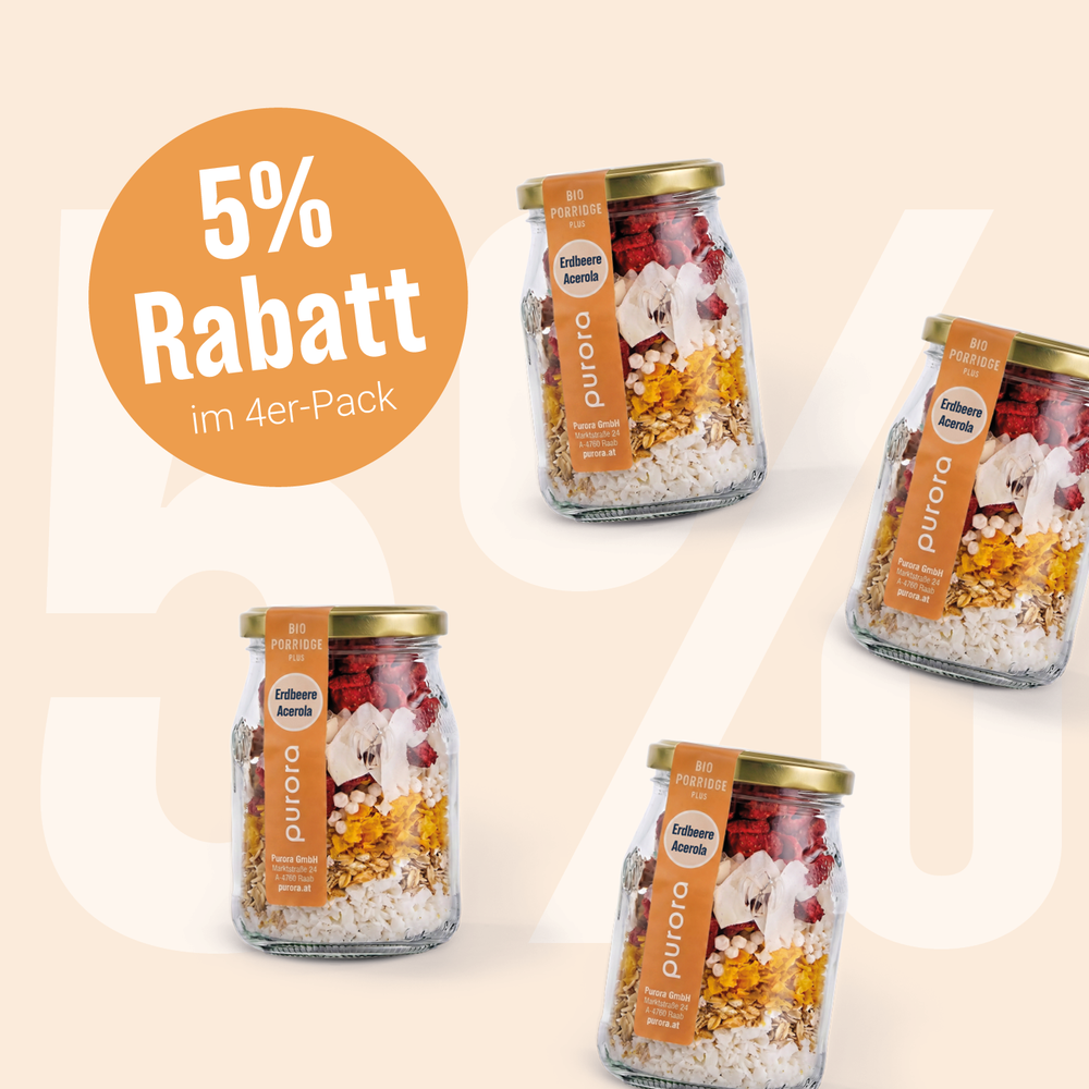 PORRIDGE PLUS - Erdbeere, Kokos, Acerola