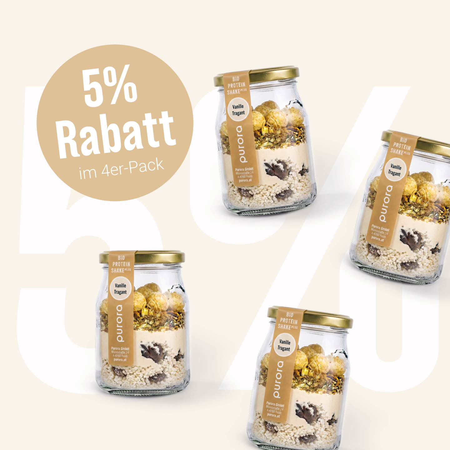 PROTEIN SHAKE PLUS - Bourbon Vanille, Tragant