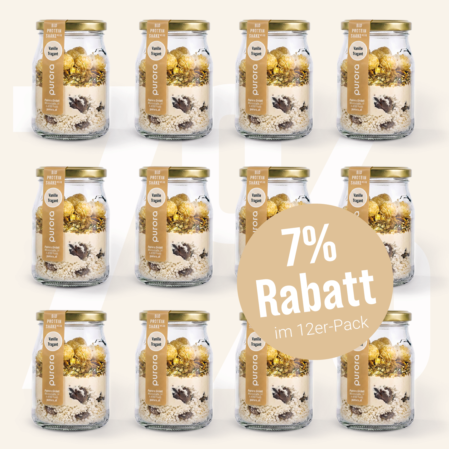 PROTEIN SHAKE PLUS - Bourbon Vanille, Tragant