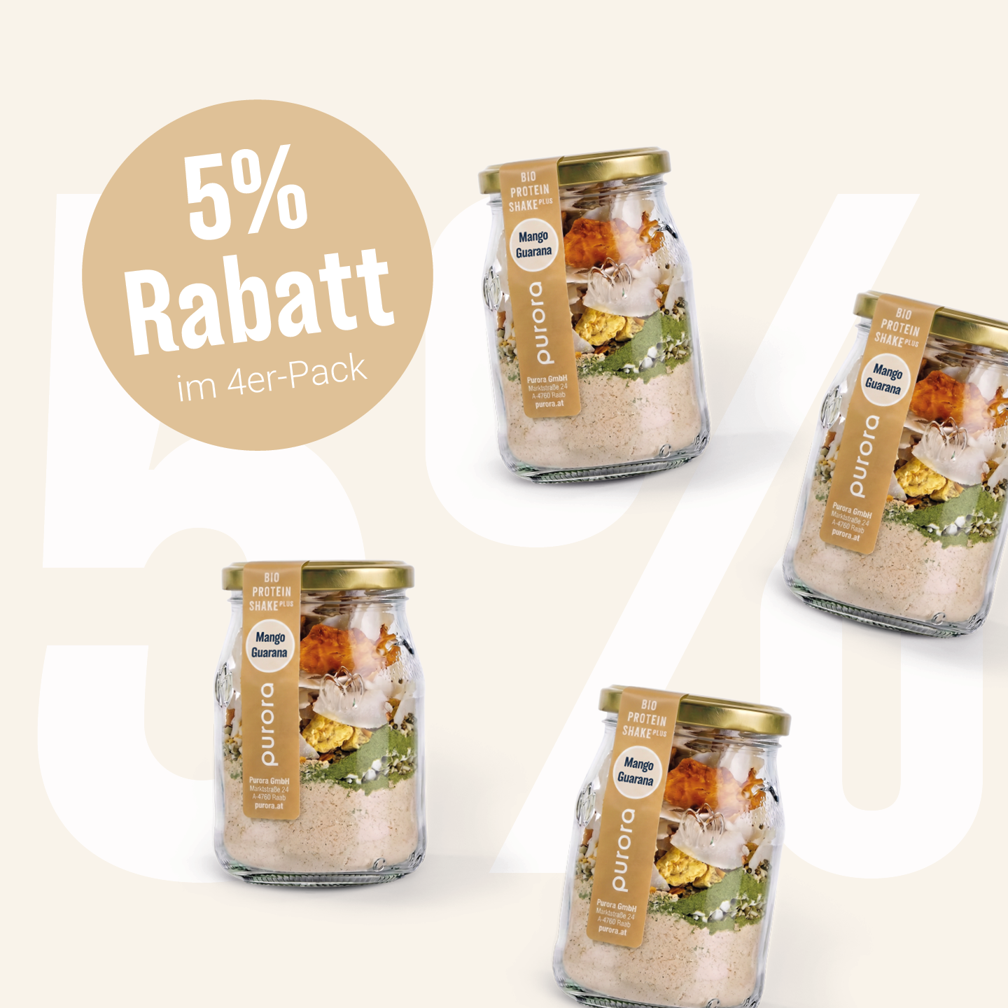 PROTEIN SHAKE PLUS - Mango, Guarana, Weizengras