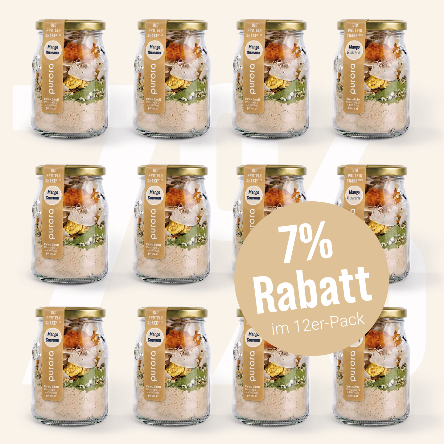 PROTEIN SHAKE PLUS - Mango, Guarana, Weizengras