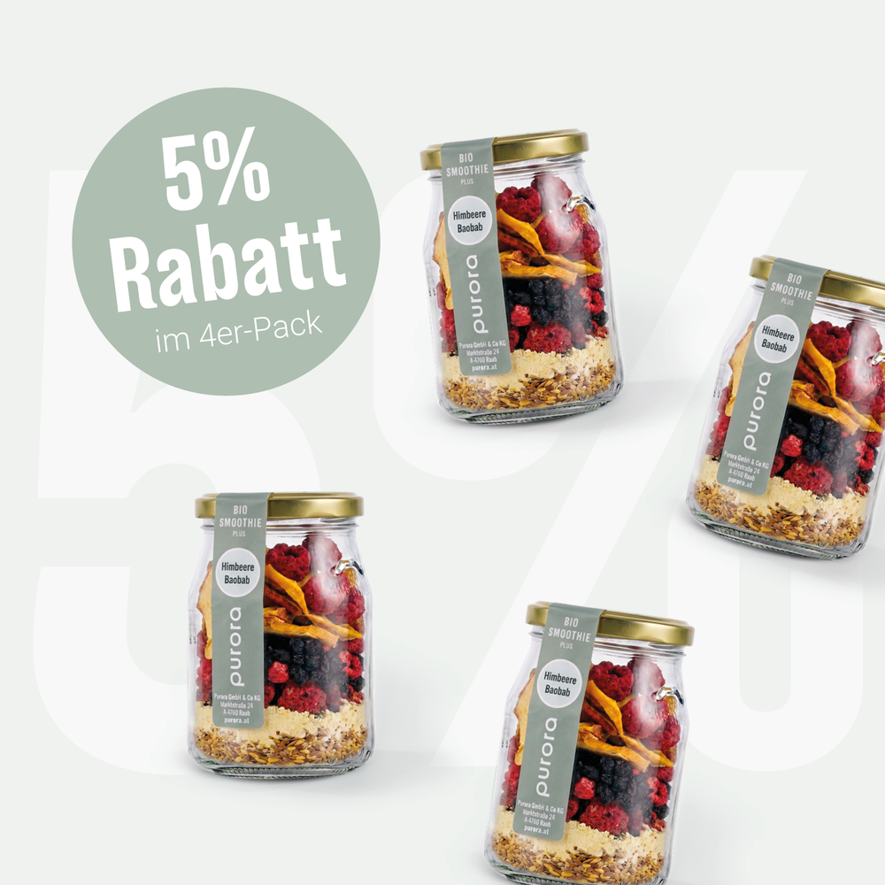 SMOOTHIE PLUS - Himbeere, Wildheidelbeere, Baobab