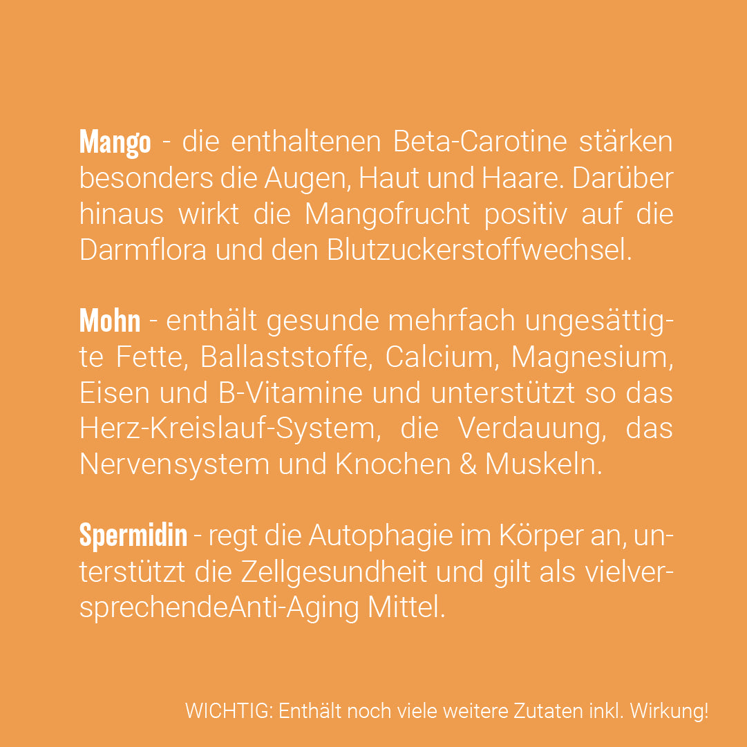 PORRIDGE PLUS - Mango, Mohn, Spermidine