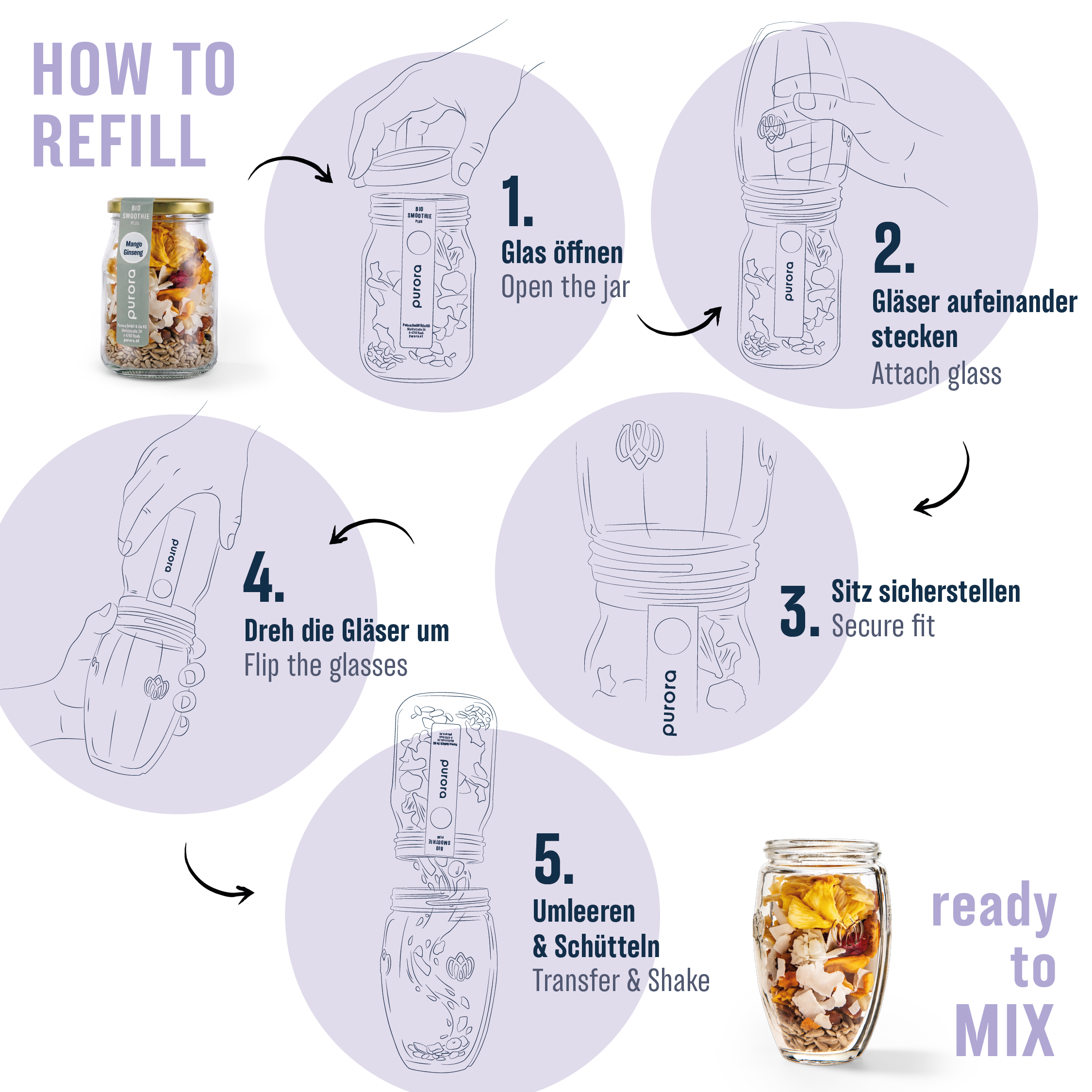 PROTEIN SHAKE PLUS - Schoko, Birne, Ashwagandha