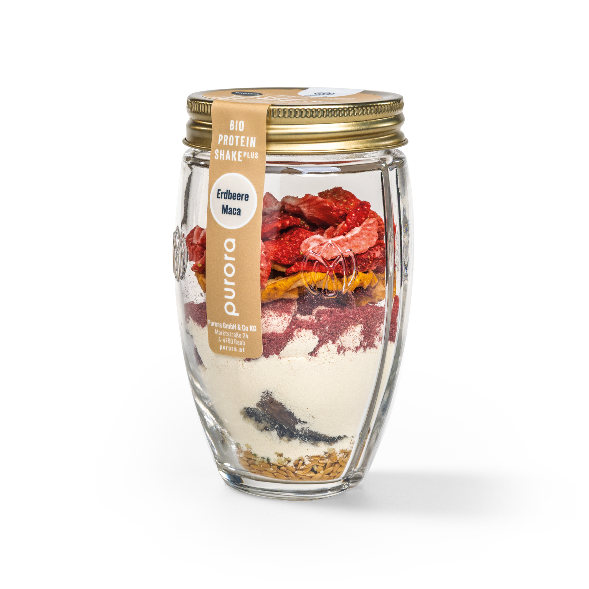 PROTEIN SHAKE PLUS - Erdbeere, Himbeere, Maca