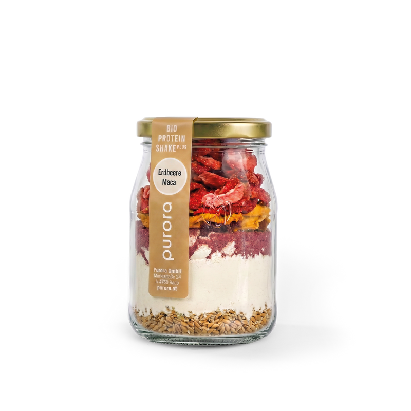 PROTEIN SHAKE PLUS - Erdbeere, Himbeere, Maca