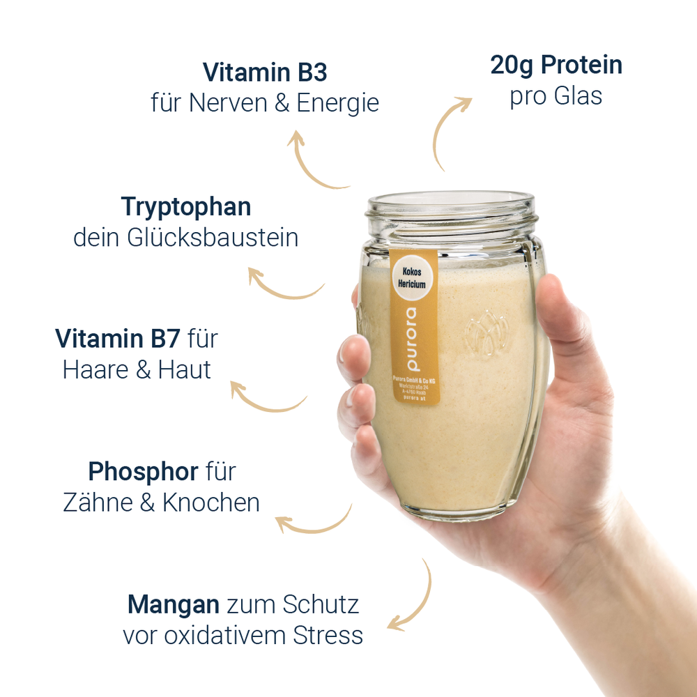  PROTEIN SHAKE PLUS - Kokos, Cashew, Hericium