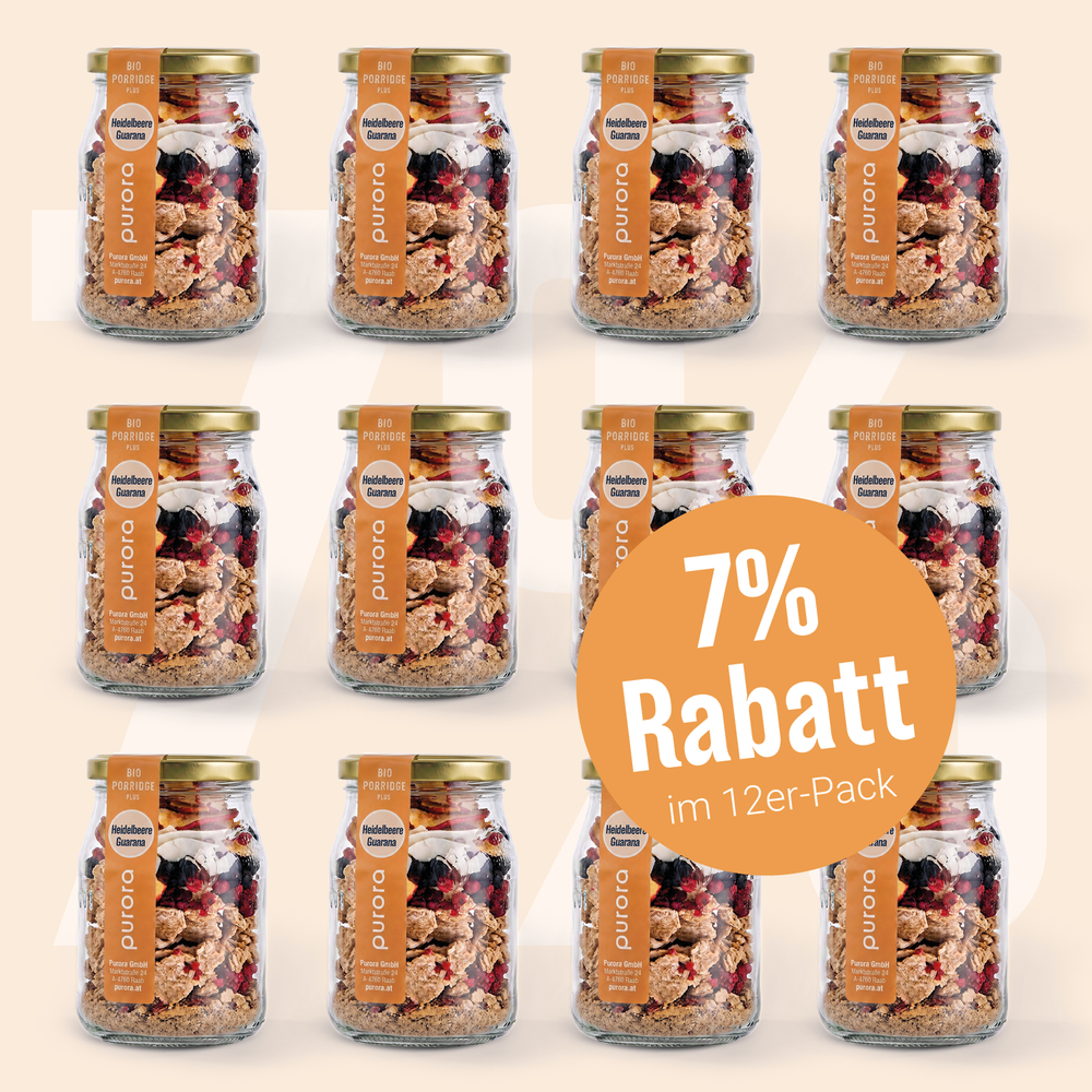  PORRIDGE PLUS - Wildheidelbeere, Apfel, Guarana