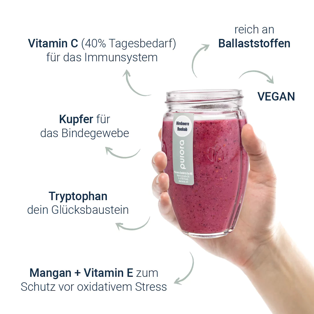 SMOOTHIE PLUS - Himbeere, Wildheidelbeere, Baobab